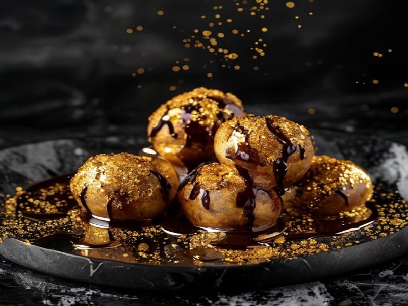24K Supernova - gold leaf chocolate loukoumades