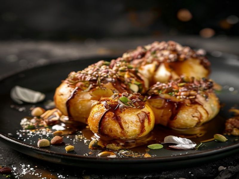 Kesar Cosmos - saffron pistachio loukoumades