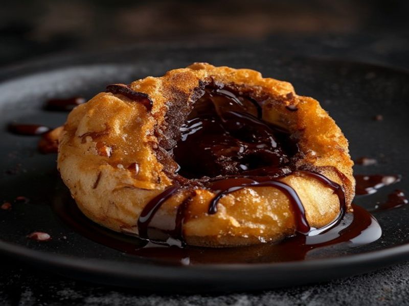 Stuffed Noir - dark chocolate ganache filled loukoumades